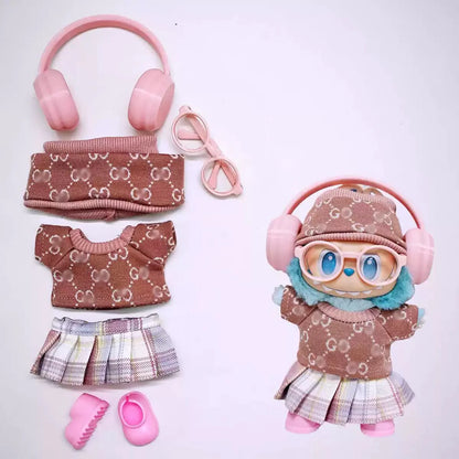 Headset Style Labubu Clothes Set