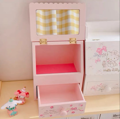 Sanrio Wooden Drawer With Mirror Inside