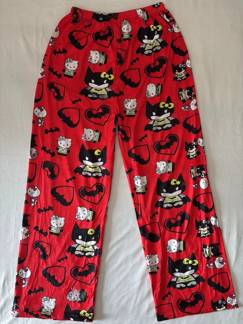 Hello Kitty x Batman Print Lightweight Pajama Pants