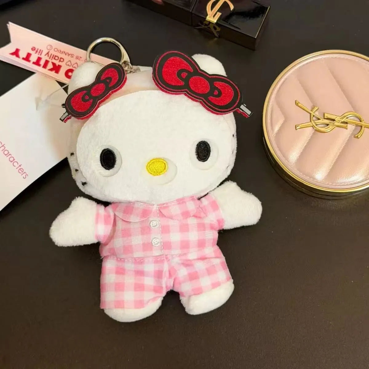 Hello Kitty Face Mask Pajamas Plush Keychain Bag Charms