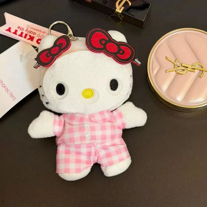Hello Kitty Face Mask Pajamas Plush Keychain Bag Charms