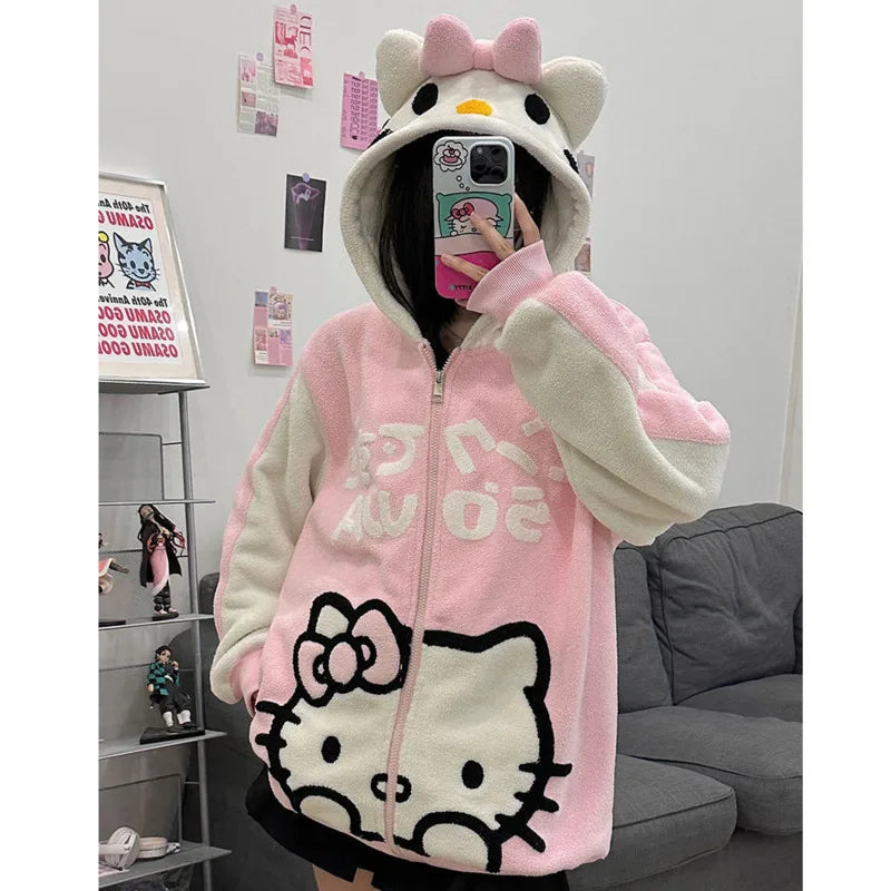 Hello Kitty Cozy Fleece Hoodie – In Kawaii Shop