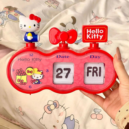 Hello Kitty Retro Flip Desk Calendar Clock