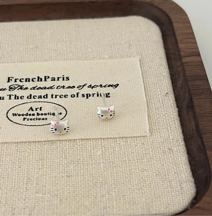 Silver HK Stud Earrings– Matte Finish