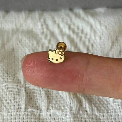 HK Stainless Steel Screw Twist Cartilage Earrings