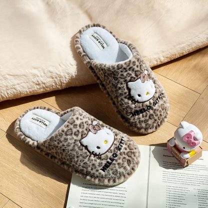 Hello Kitty Leopard Fluffy Slipper