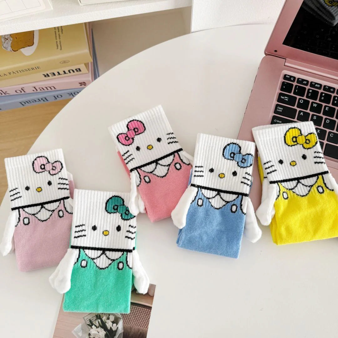 Hello Kitty Hand-Holders Mid Calf Socks