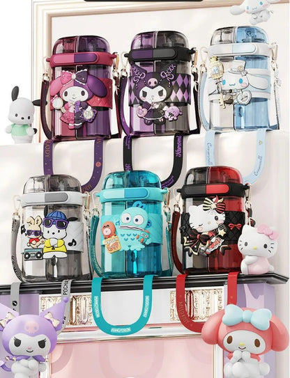 Sanrio Two-Tone Water Bottle with Dual Drinking Spouts – 640ml
