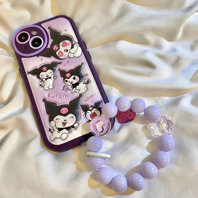 Sanrio Phone Case with Beads Bracelet