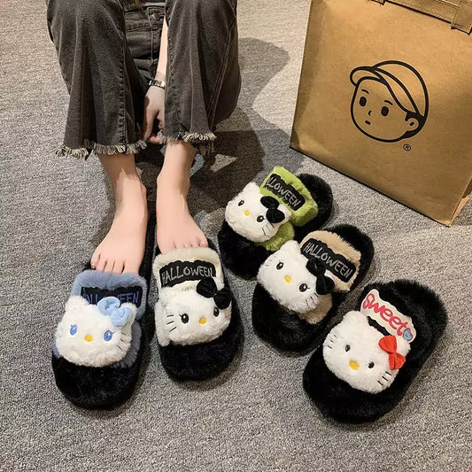 Hello Kitty Halloween Fluffy Slippers