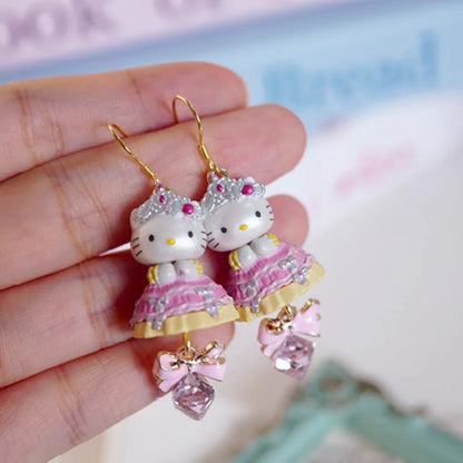 Hello Kitty Baroque Pearl Glam Princess Earrings