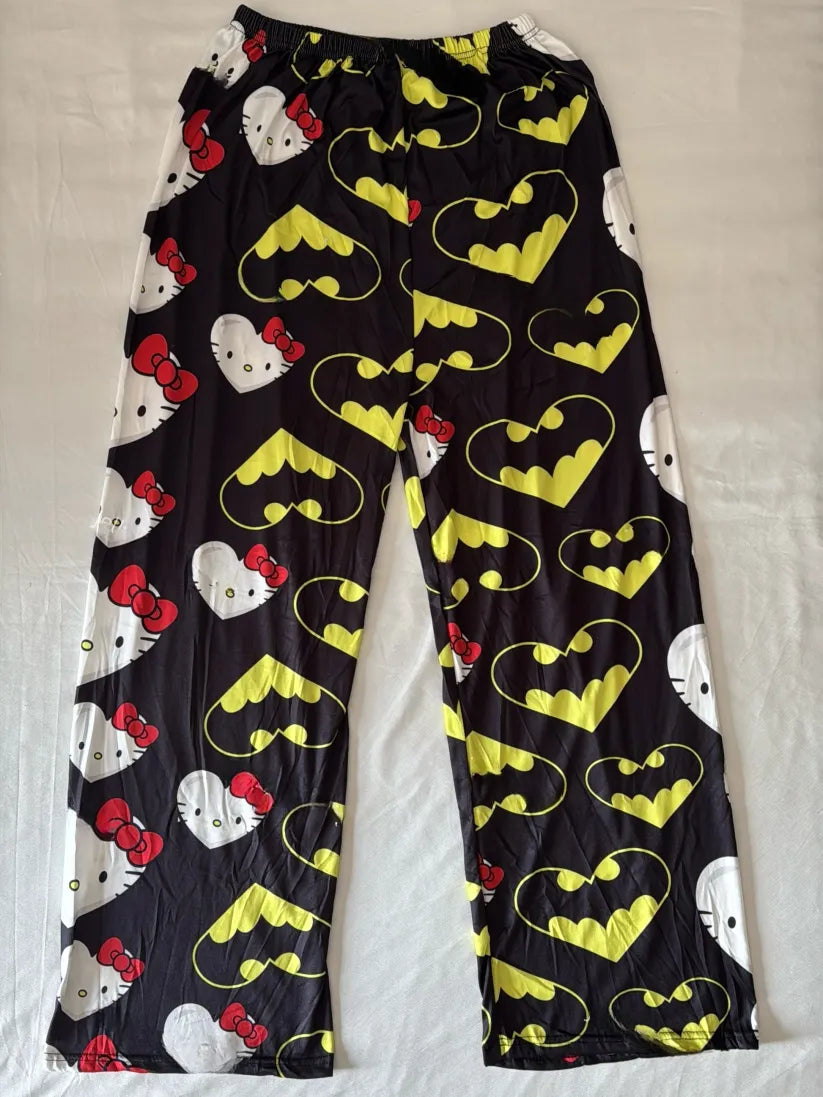 Hello Kitty x Batman Print Lightweight Pajama Pants