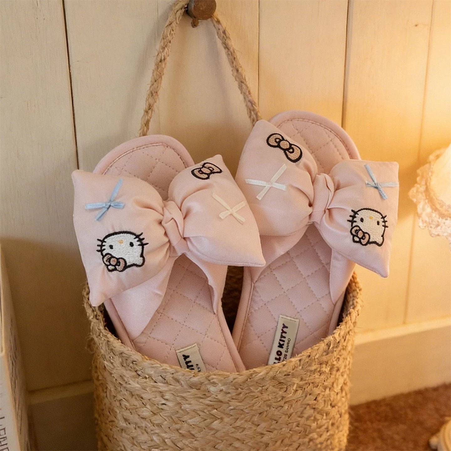 Hello Kitty Satin Bow Home Slippers