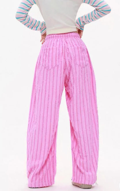 Hello Kitty Sweet Rebel Distressed Stripe Pants