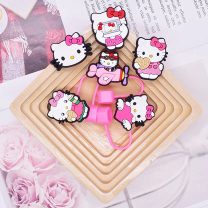 Hello Kitty Straw Toppers Set