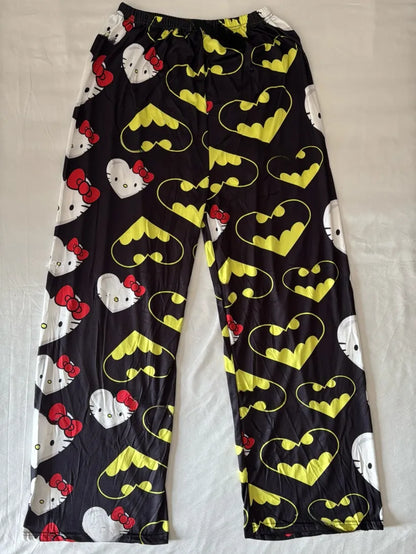 Hello Kitty x Batman Print Lightweight Pajama Pants