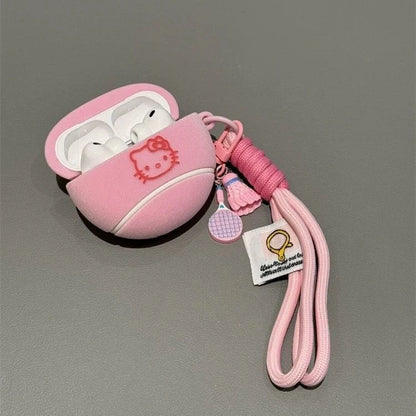 Hello Kitty Pink Tennis Ball AirPod Case with Bracelet Charm