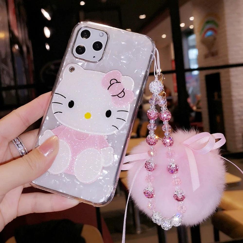 HelloKitty Shell Phone Case With Phone Charm – In Kawaii Shop HelloKitty Shell Phone Case With Phone Charm – In Kawaii Shop