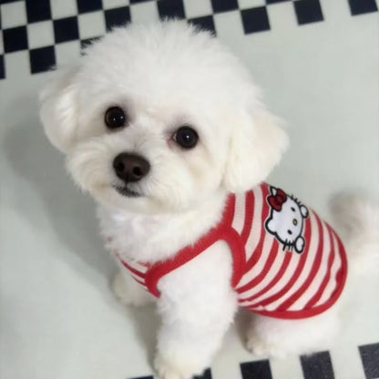 Hello Kitty Breathable Striped Pet Vest for Small Dogs & Cats