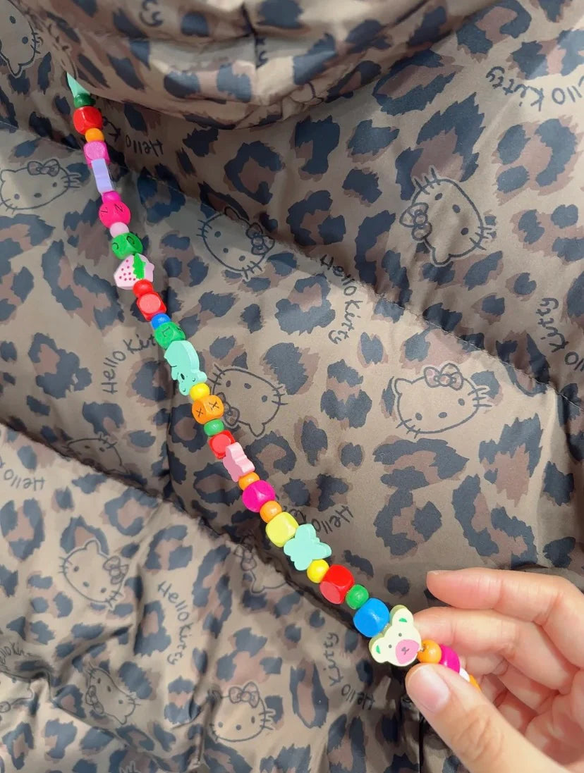 Hello Kitty Leopard Print Signature Plush Coat&Fluffy Bag