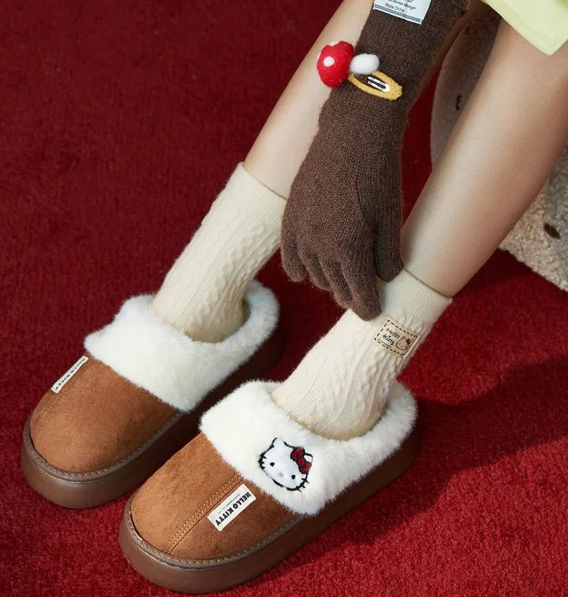 Hello Kitty Fuzzy Slippers