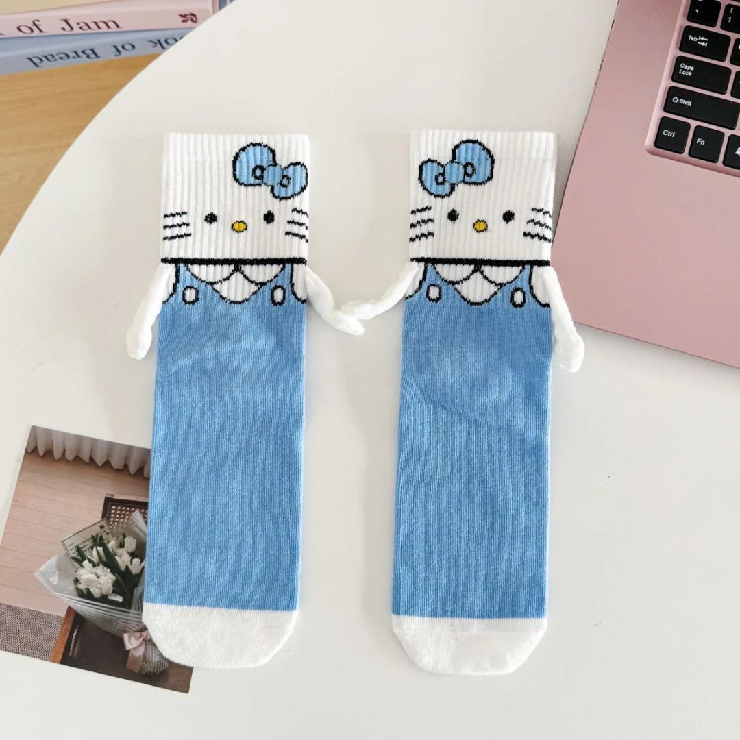 Hello Kitty Hand-Holders Mid Calf Socks