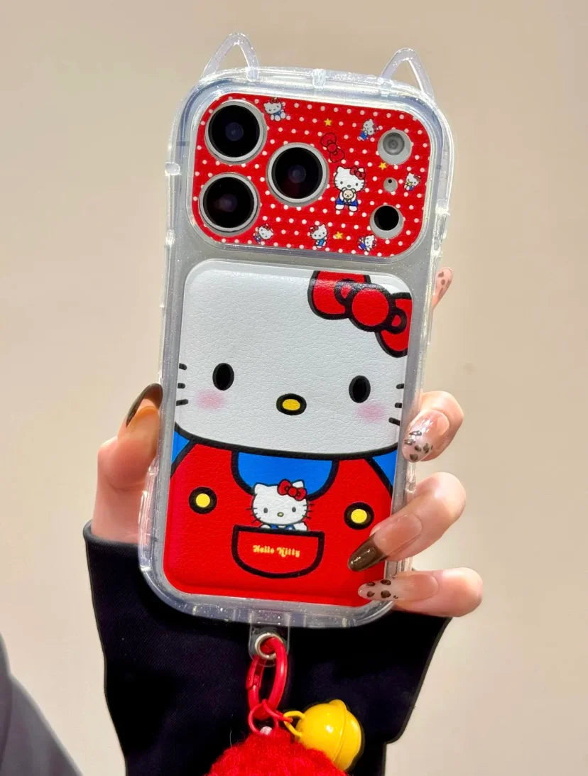 Hello Kitty in Denim & Ears iPhone Case With Keychain