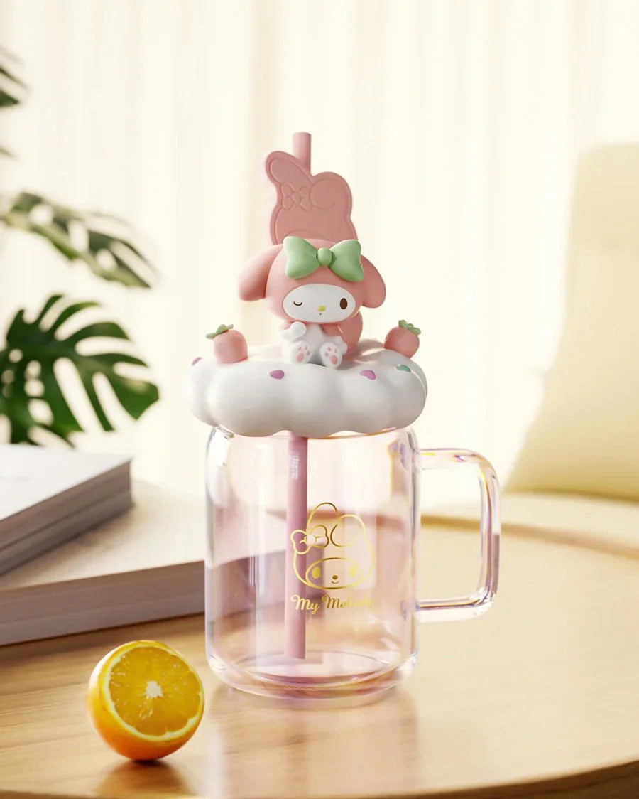 Kuromi/My Melody Glass Straw Cup