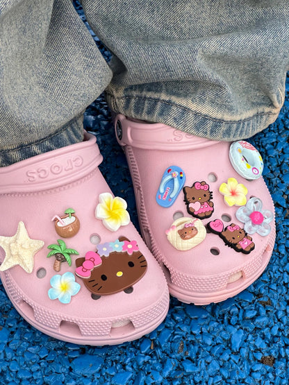 Tan Hellokitty Charms Cute Pack Pins Shoe Decoration Croc Accessories for Croc Bags Clogs Slides