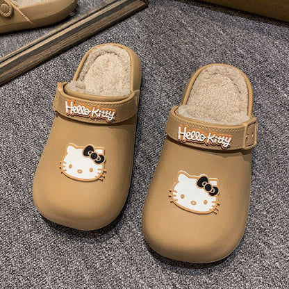 Hello Kitty Fuzzy Indoor Outdoor Slippers