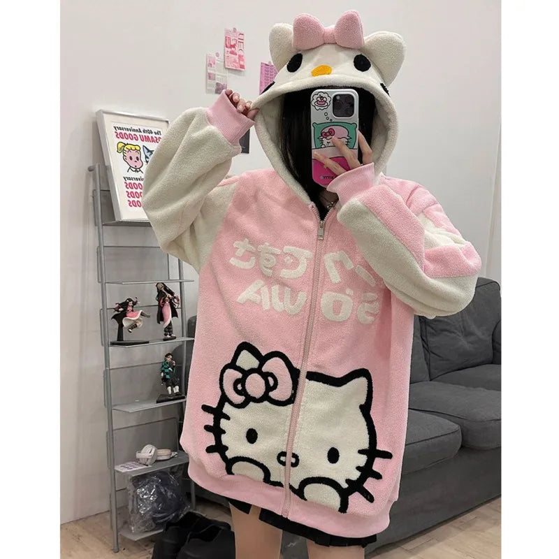 Hello Kitty Cozy Fleece Hoodie – In Kawaii Shop