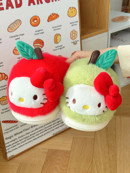 Hello Kitty Apple & Pear Plush Slippers