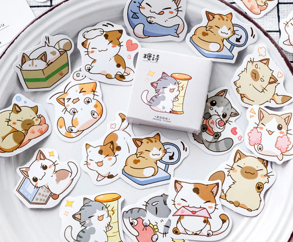 Little Chibi Cat Stickers – 45 Expressive Kitty Designs