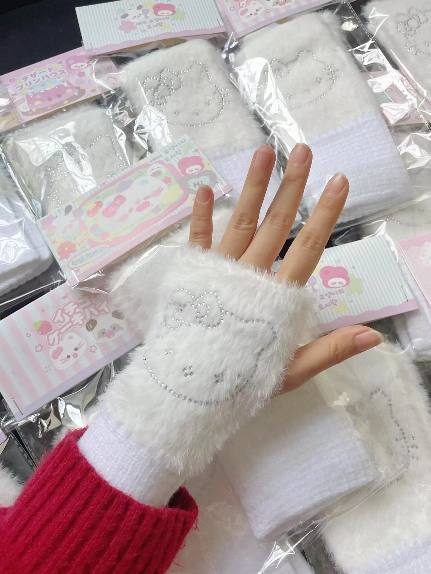 Shine Kitty Fingerless Gloves