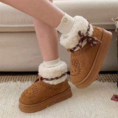 Hello Kitty Cozy Low-Top Furry Snow Boots