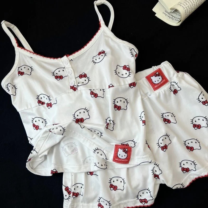 Hellokitty White Sweety Sleepwear Top with Shorts Pj Set