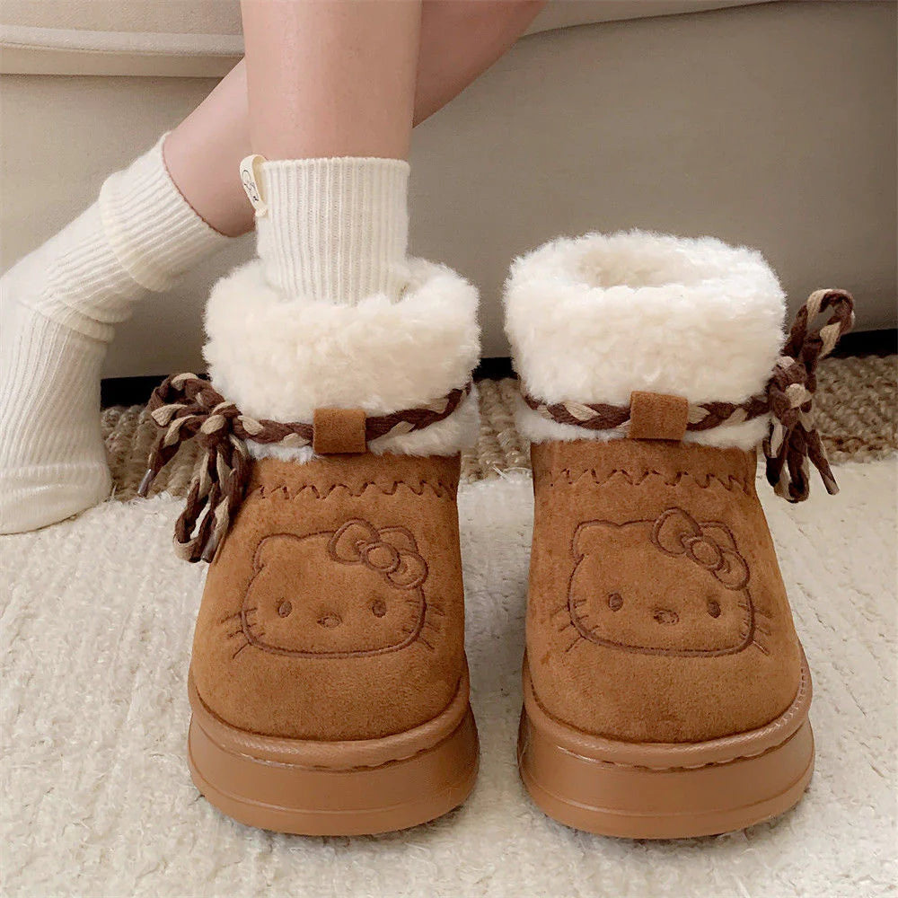 Hello Kitty Cozy Low-Top Furry Snow Boots