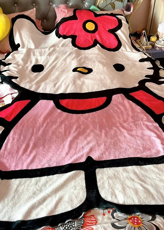 Vintage Sanrio Smiles Hello Kitty Cathy Bunny Blanket cheapest 27” x 39” JAPAN