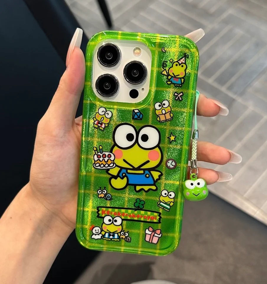 Keroppi Phone Case with Frog Bell Charm