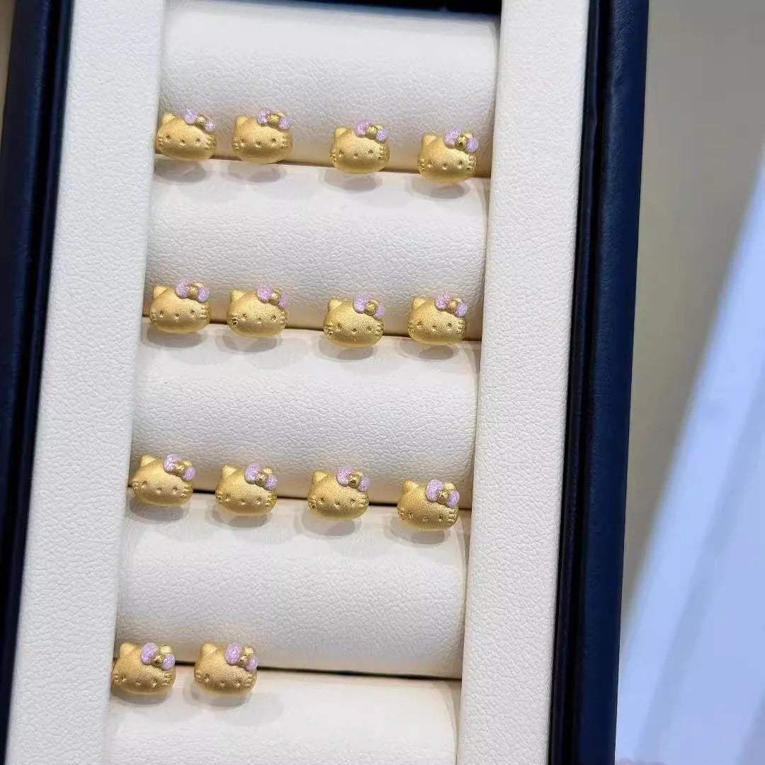 Cute Hello Kitty Stud Earrings Sweet Girl Minimalist Ear Jewelry