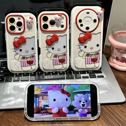 3D Hello Kitty Clear Phone Case With Mirror for iPhone