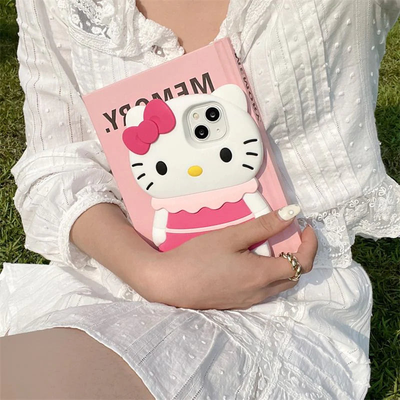 Hello Kitty 3D Pink Dress Silicone Phone Case