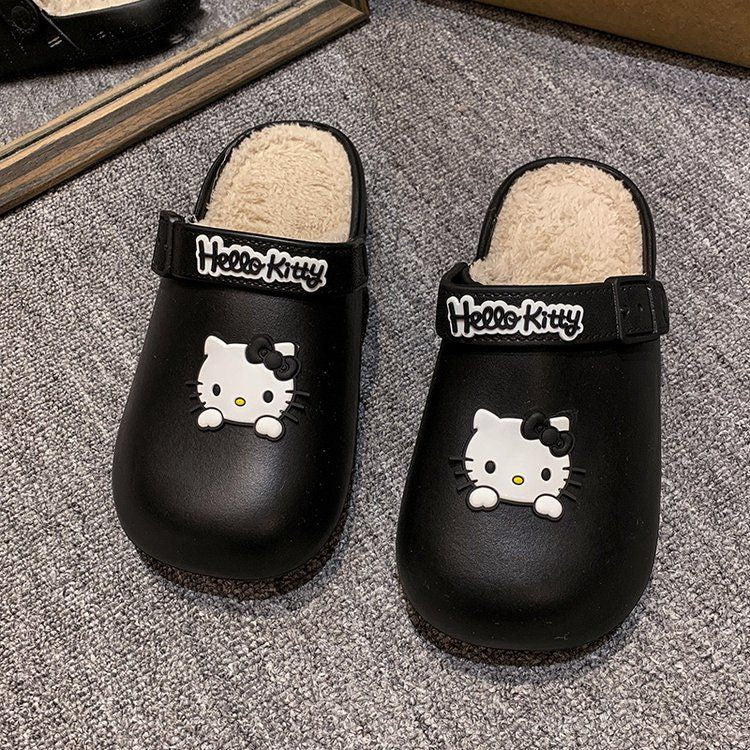 Hello Kitty Fuzzy Indoor Outdoor Slippers