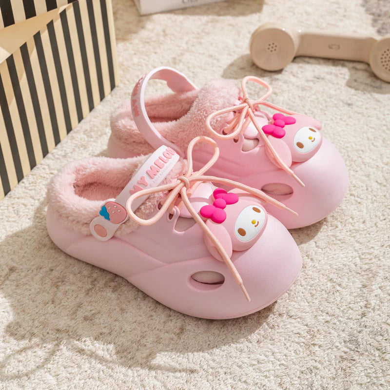 Sanrio Fleece Bow Clogs