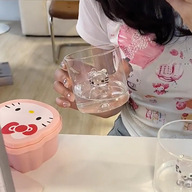 Hello Kitty 3D Glass Cup