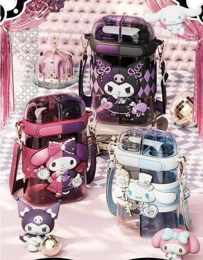 Sanrio Two-Tone Water Bottle with Dual Drinking Spouts – 640ml