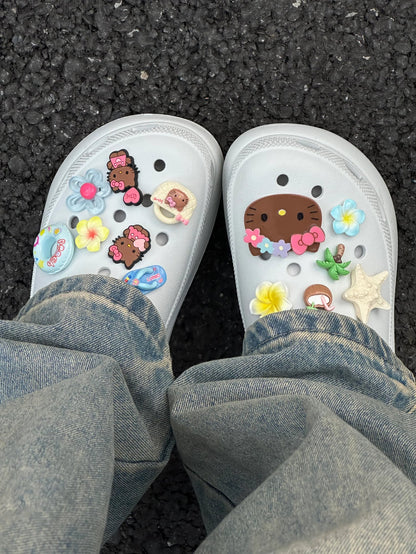 Tan Hellokitty Charms Cute Pack Pins Shoe Decoration Croc Accessories for Croc Bags Clogs Slides