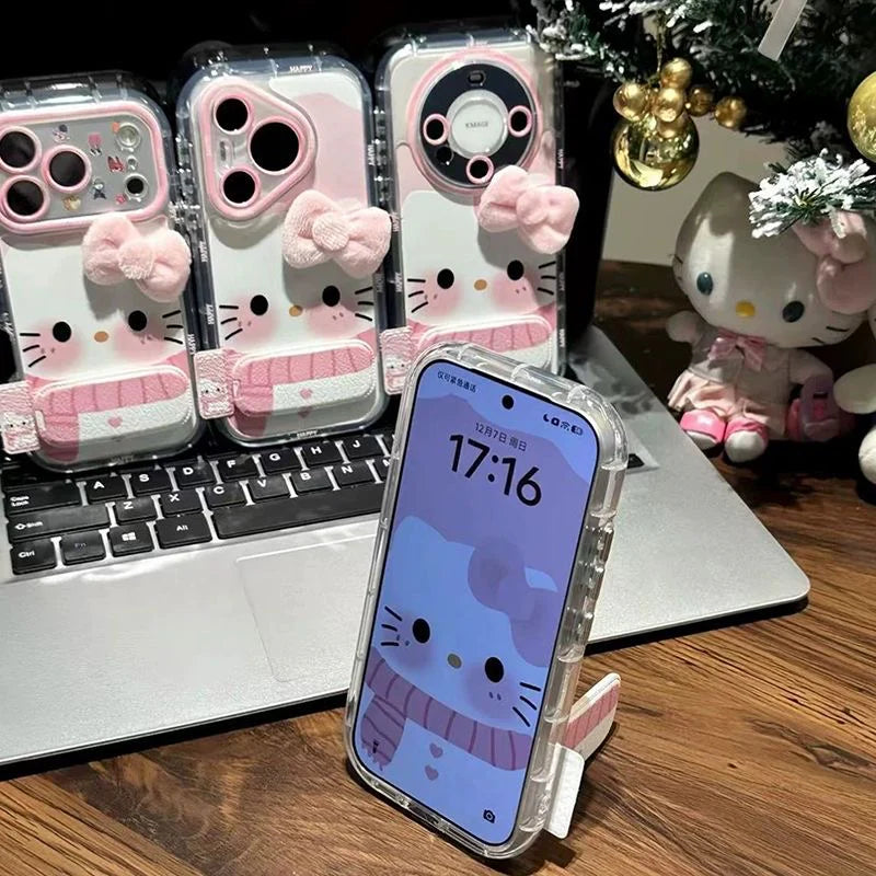 Hello Kitty Pink Bow Scarf Stand Phone Case – In Kawaii Shop Hello Kitty Pink Bow Scarf Stand Phone Case – In Kawaii Shop