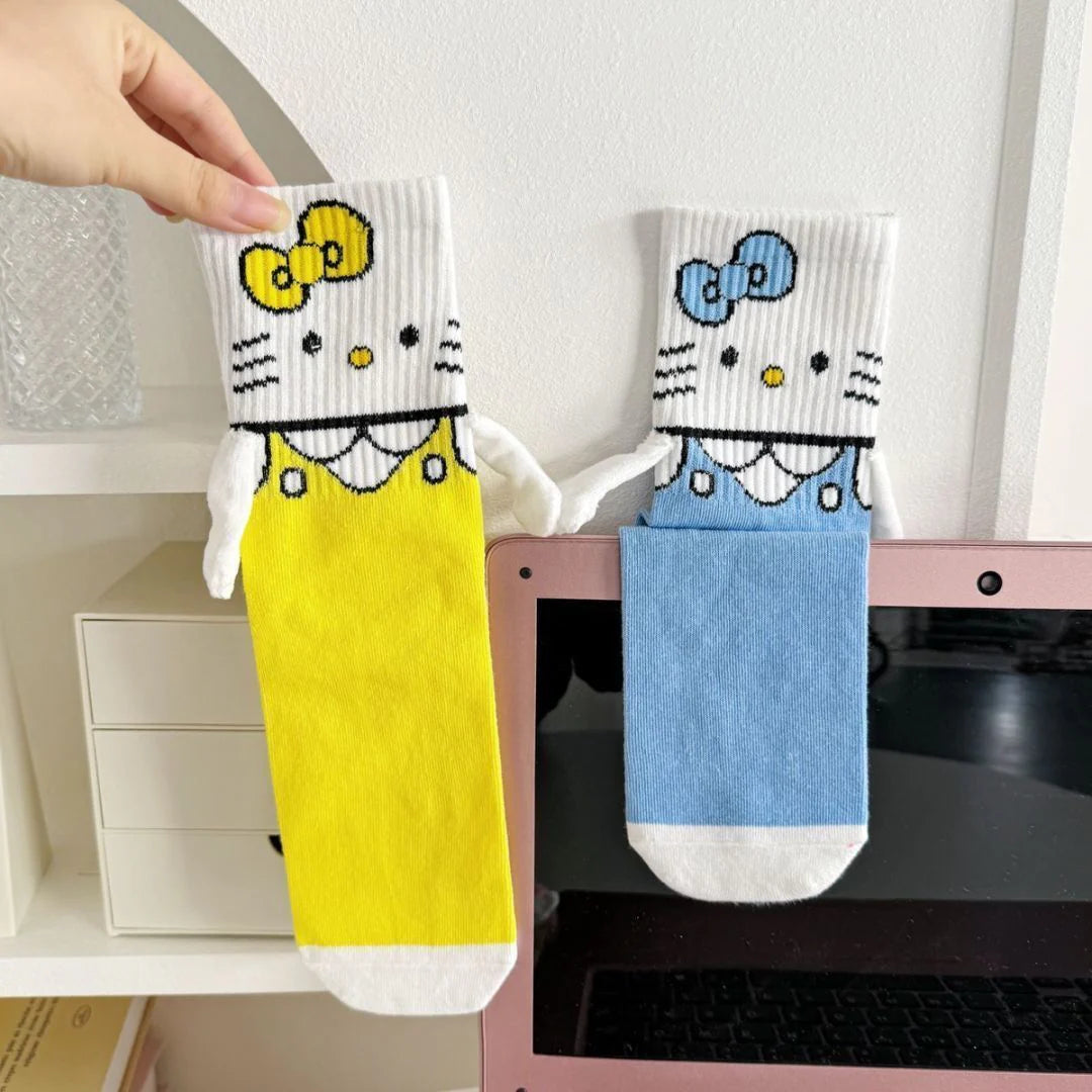 Hello Kitty Hand-Holders Mid Calf Socks