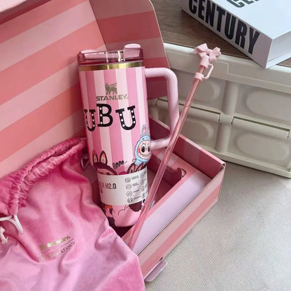 Personalized Pink Labubu 40oz Tumbler Gift Set